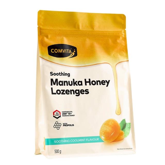 【紐西蘭Comvita】麥蘆卡蜂蜜潤喉糖(薄荷味 500g)