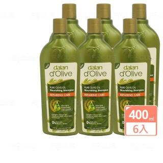 【Dalan達蘭】土耳其原裝頂級橄欖油小麥蛋白修護洗髮露400ml*6(乾燥/受損)