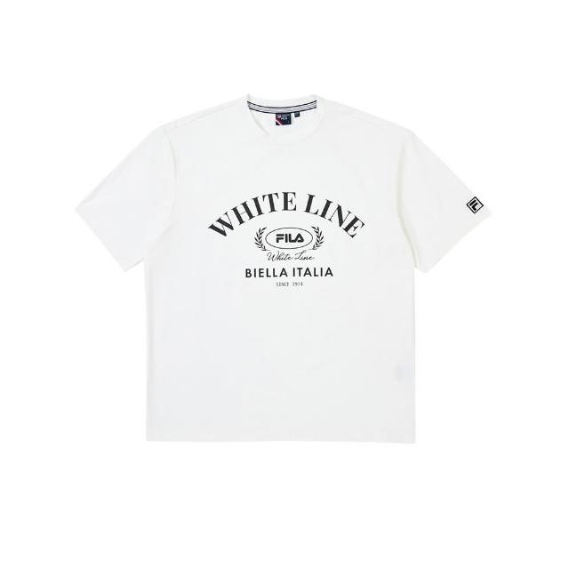 【FILA官方直營】男短袖圓領T恤-白色(1TEY-1200-WT)