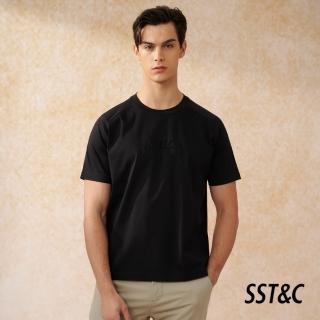 【SST&C 新品９折】黑色品牌LOGO絲光棉T恤1012404002
