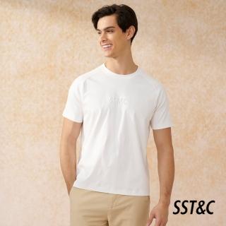 【SST&C 新品９折】白色品牌LOGO絲光棉T恤1012404001