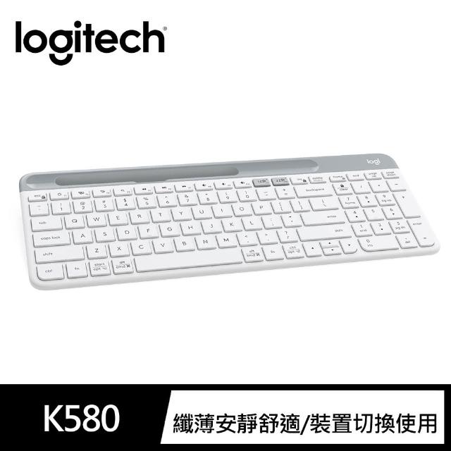 【Logitech 羅技】超品日限定 K580 超薄跨平台藍牙鍵盤(珍珠白)