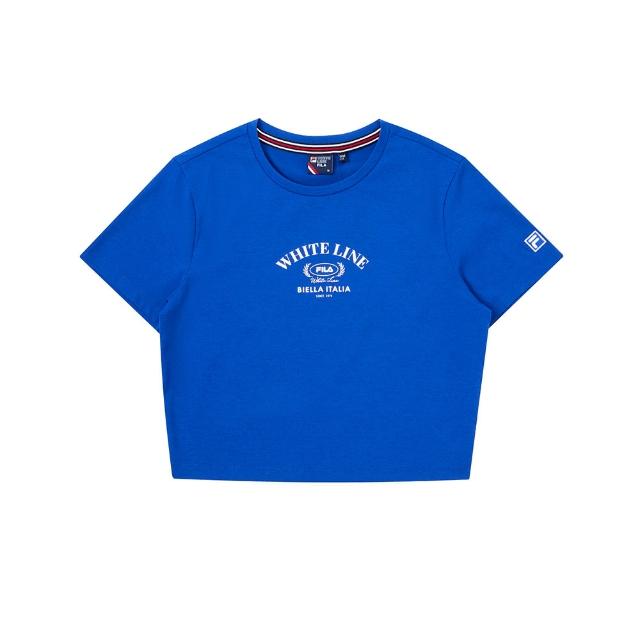 【FILA官方直營】女短袖圓領T恤-藍色(5TEY-1213-BU)