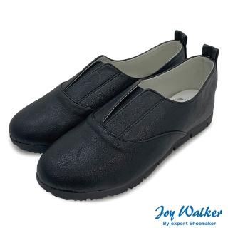 【Joy Walker】Plus 舒適柔軟 素面平底 懶人鞋 黑色 女 鬆緊帶 包鞋 上班鞋 BO106