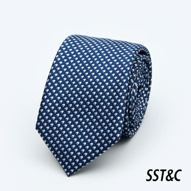 【SST&C 新品９折】藏青幾何窄版領帶1912403004