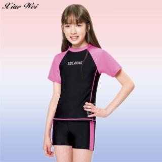 【梅林品牌】流行女童/中童短袖二件式泳裝(NO.M35618)