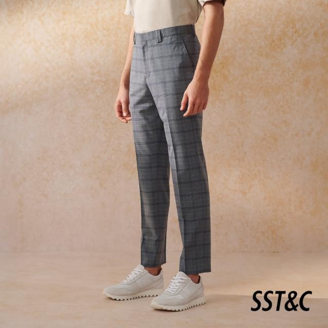 【SST&C 新品８５折】灰色格紋修身西裝褲0212404001