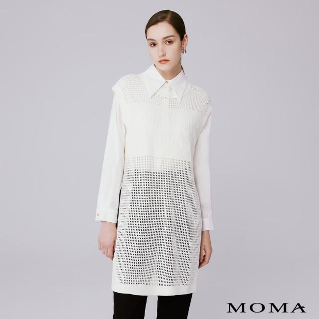 【MOMA】休閒洞洞長版針織上衣(兩色)