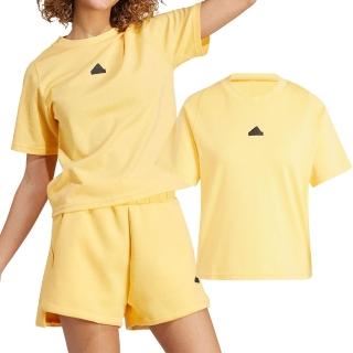 【adidas 愛迪達】Adidas M Z.N.E. TEE 女款 黃色 運動 休閒 基本款 LOGO 休閒 上衣 短袖 IS3932