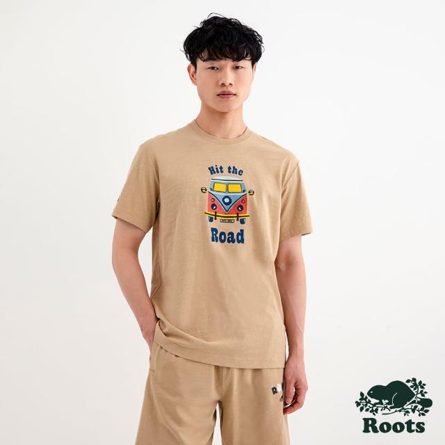 【Roots】Roots 男裝- ADVENTURE BUS短袖T恤(咖色)