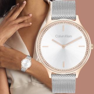 【Calvin Klein 凱文克萊】CK Timeless 晶鑽米蘭帶女錶-38mm(25100006)
