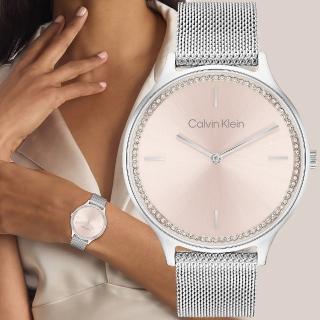 【Calvin Klein 凱文克萊】CK Timeless 晶鑽米蘭帶女錶-38mm(25100004)