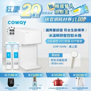 【Coway】冰溫瞬熱智控桌上型飲水機 CHP-7211N(送微氣泡蓮蓬頭)