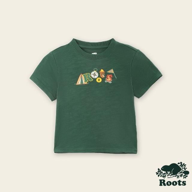 【Roots】Roots 小童- OUTDOOR CAMP短袖T恤(深綠色)