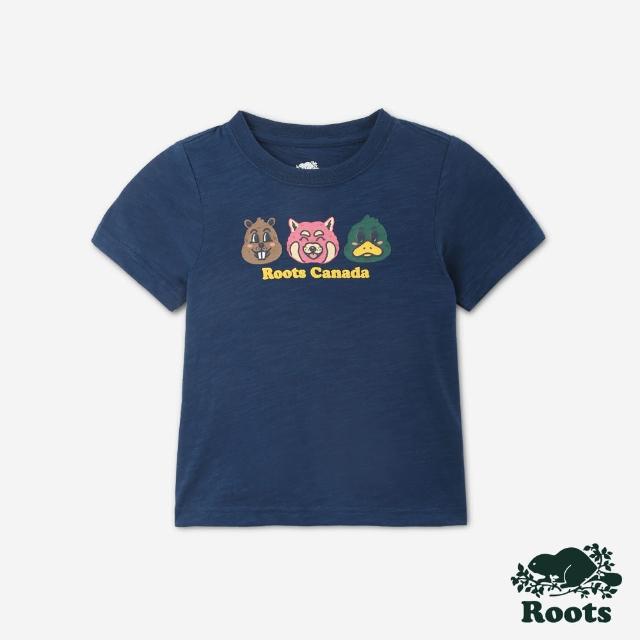【Roots】Roots 小童- BUDDY FRIENDS短袖T恤(藍色)