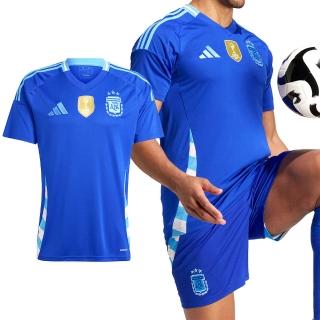 【adidas 愛迪達】Adidas AFA A JSY D 男款 藍色 V 領 阿根廷 客場足球上衣 吸濕排汗 上衣 短袖 IP8413