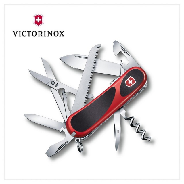 【VICTORINOX 瑞士維氏】瑞士刀 Evolution Grip S17 15用 85mm 紅黑(2.3913.SC)