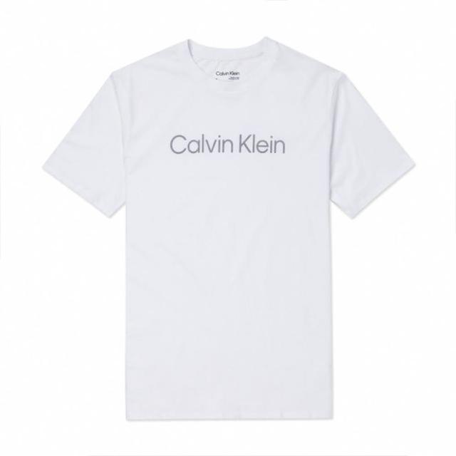 【Calvin Klein 凱文克萊】CK 經典刺繡文字圖案短袖T恤-白色(平輸品)