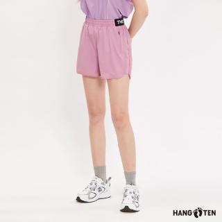 【Hang Ten】女裝-恆溫多功能-REGULAR FIT冰絲涼感吸濕快乾彈性針織機能短褲(粉紫)