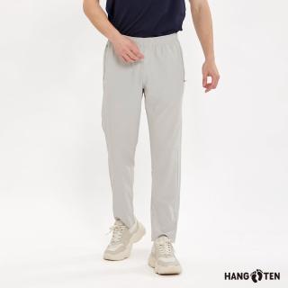 【Hang Ten】男裝-恆溫多功能-REGULAR FIT吸濕快乾四面彈鬆緊腰頭抽繩長褲(杏色)