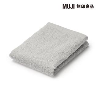 【MUJI 無印良品】棉圈絨手巾/薄型/可吊掛/淺灰(34*35cm)