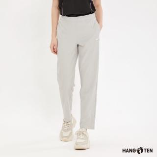 【Hang Ten】女裝-恆溫多功能-REGULAR FIT吸濕快乾四面彈鬆緊腰頭抽繩長褲(杏色)
