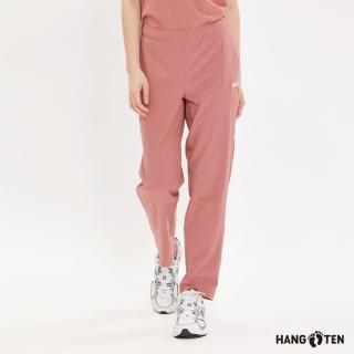 【Hang Ten】女裝-恆溫多功能-REGULAR FIT吸濕快乾四面彈鬆緊腰頭抽繩長褲(珊瑚色)