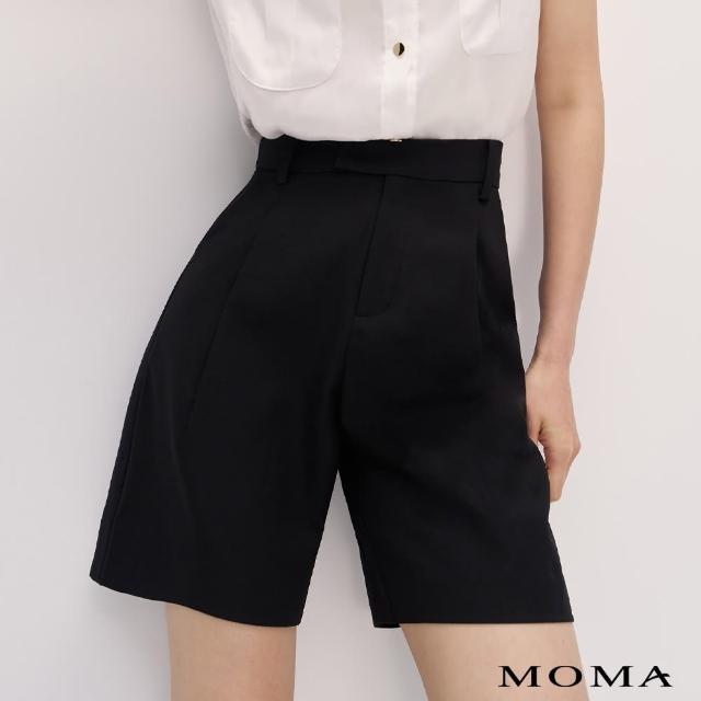【MOMA】都會風俐落五分褲西裝褲(黑色)