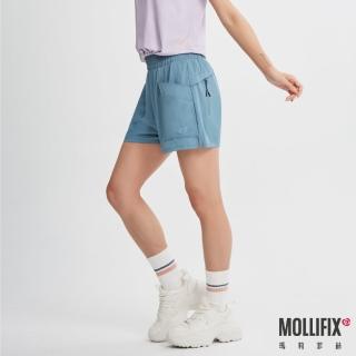 【Mollifix 瑪莉菲絲】多功能口袋彈力運動短褲、瑜珈褲、短褲、瑜珈服(3色任選)