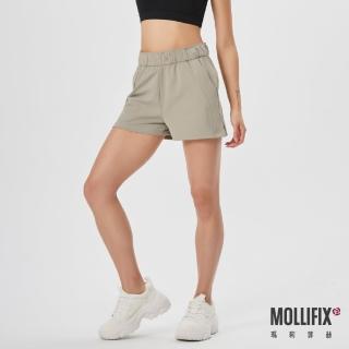 【Mollifix 瑪莉菲絲】彈力造型腰頭訓練短褲、瑜珈褲、短褲、瑜珈服(3色任選)
