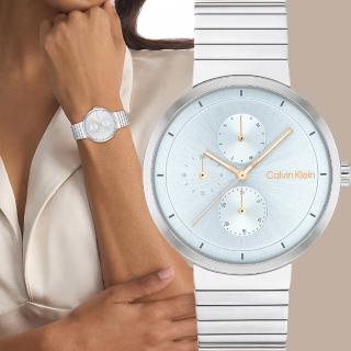 【Calvin Klein 凱文克萊】CK Create 冰藍日曆女錶-36mm(25100032)