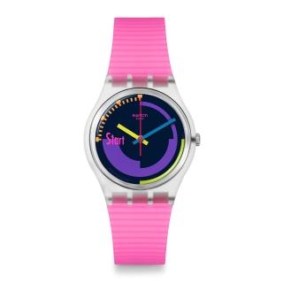 【SWATCH】Gent 原創系列手錶 SWATCH NEON PINK PODIUM 男錶 女錶 手錶 瑞士錶 錶(34mm)