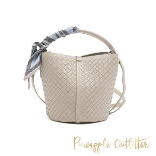 【Pineapple Outfitter】YOTAM 牛皮編織水桶兩用包(白色)