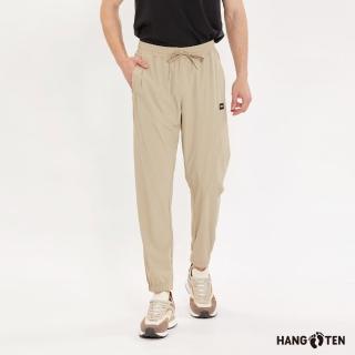 【Hang Ten】男裝-恆溫多功能-REGULAR FIT涼感吸濕快乾四面彈腰頭鬆緊束口褲(卡其)