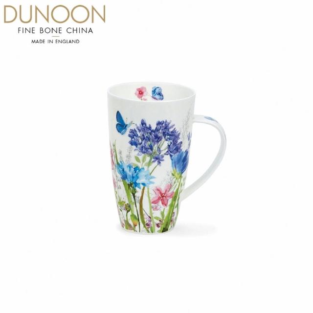 【DUNOON】微風花影馬克杯-藍-600ml(100%英國製骨瓷馬克杯)