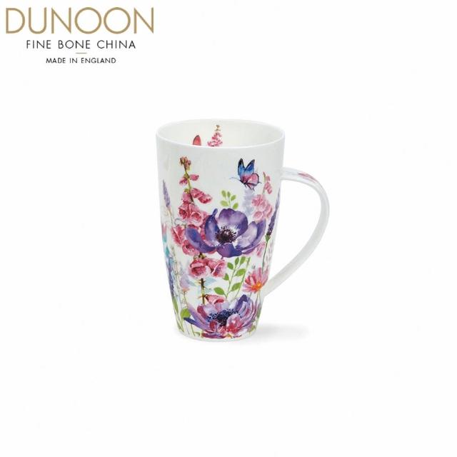 【DUNOON】微風花影馬克杯-紫-600ml(100%英國製骨瓷馬克杯)