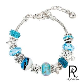 【RJ New York】海洋生態淡雅琉璃珠DIY水晶手鍊(藍色)