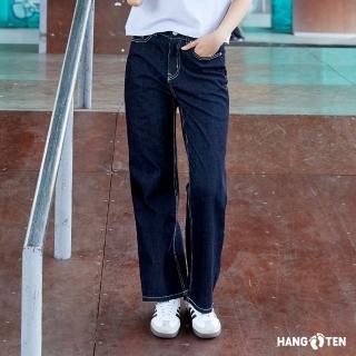 【Hang Ten】女裝-韓國同步款-SEMI WIDE FIT涼爽吸濕快乾寬版牛仔長褲(多色選)