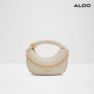【ALDO】VENESSA-優雅編織弧度設計彎月手提包-女包(米白色)