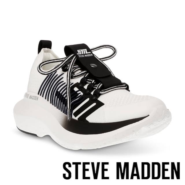 【STEVE MADDEN】ELEVATE 1 綁帶厚底休閒鞋(白色)
