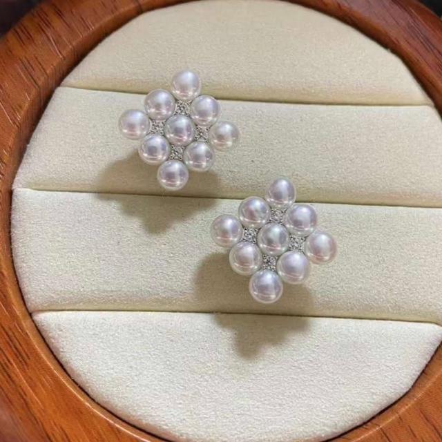 【KARAT】菱形 時尚 珍珠耳環