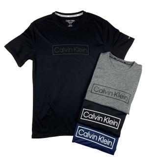 【Calvin Klein 凱文克萊】方框設計 抗UV 排汗衫 防曬衣 現貨 T恤 短袖 快乾 排汗衣 CK 短T(短袖 T恤)