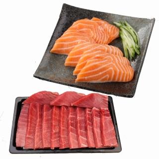 【華得水產】挪威鮭魚生魚片1盒+黑鮪魚皮油1盒共2盒(200g/盒/生食級)