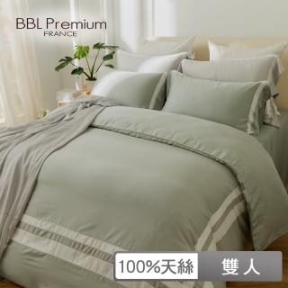 【BBL Premium】100%天絲印花床包被套組-永恆之約-湖水綠(雙人)