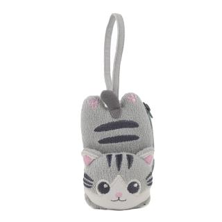 【KIRO 貓】小灰貓 毛巾布 吊飾/零錢包(820523)
