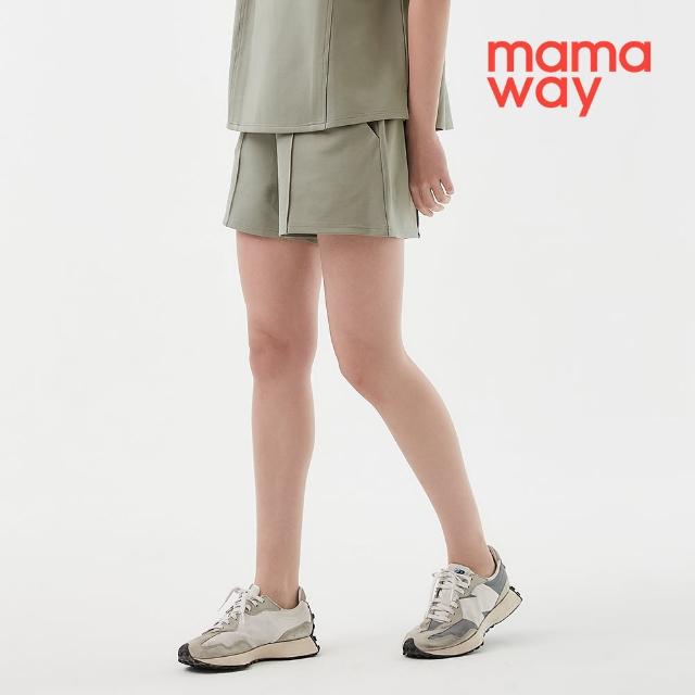 【mamaway 媽媽餵】彈力壓線孕婦短褲