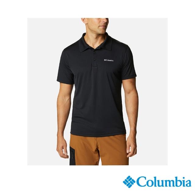 【Columbia 哥倫比亞 官方旗艦】男款-Zero Rules涼感防曬快排短袖Polo衫-黑色(UAE60820BK/IS)