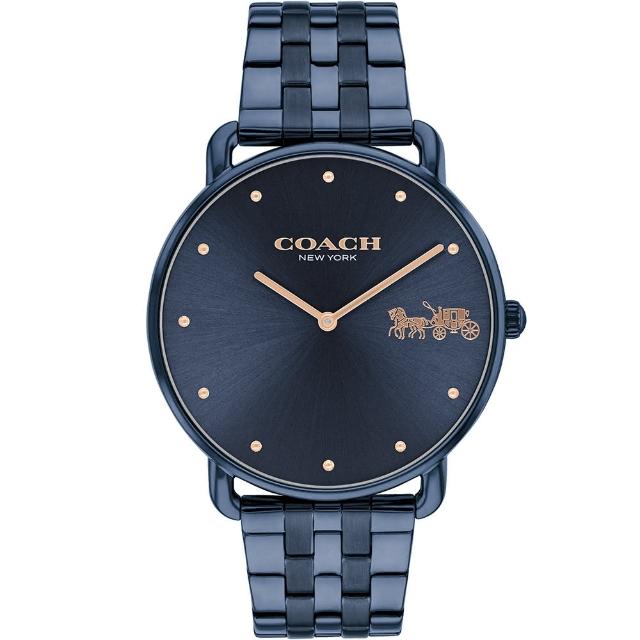 【COACH】官方授權經銷商 Elliot 經典時尚馬車腕錶-41mm/藍 母親節 禮物(14504297)