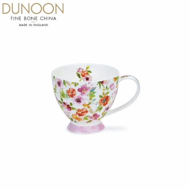 【DUNOON】優雅花語馬克杯-粉-450ml(100%英國製骨瓷馬克杯)