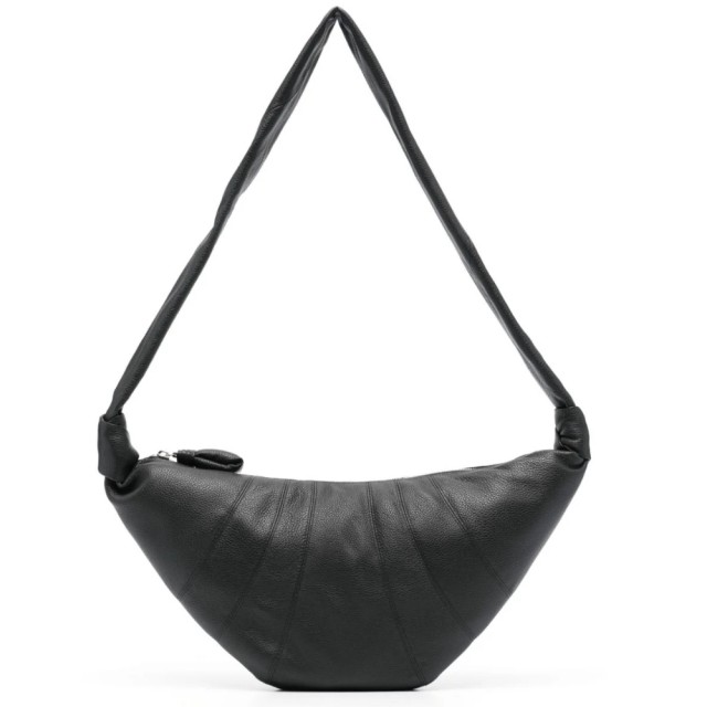 【Lemaire】時尚爆紅流行牛角M號黑色側背包(黑)